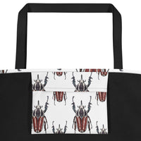 Polka Brown Beetles by Robert Bowen Beach Bag - Robert Bowen Tees
